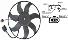 Left Mahle CFF 187 001S fan, engine cooling for Audi, Seat, Skoda, Skoda (SVW), VW