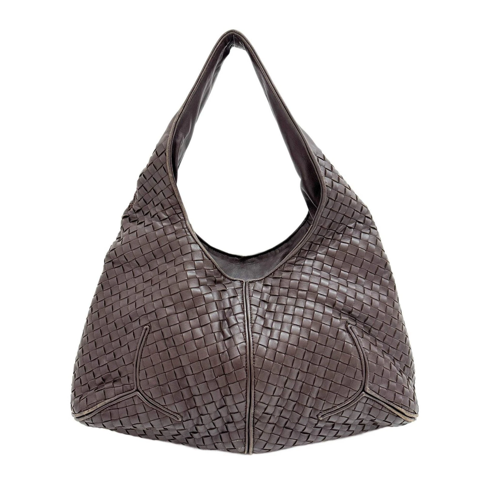 Bottega Veneta — BOTTEGA VENETA Hop Brown Leather Shoulder Bag