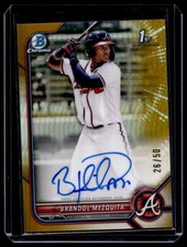 2022 Bowman Chrome Gold Shimmer Brandol Mezquita Auto 26/50 Atlanta Braves