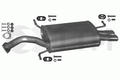 Silencieux arrière pour Volvo S40 V40 2.0 136cv 1996-2000 en acier d'échappement d'origine