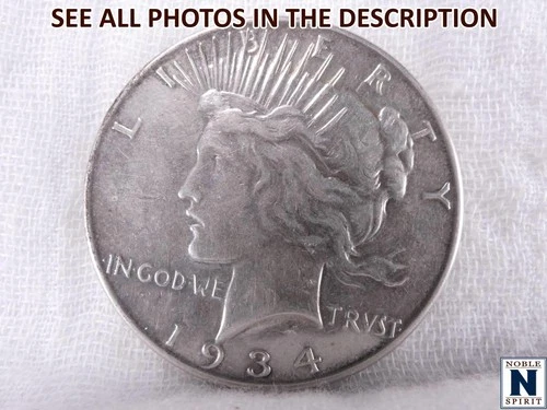 NobleSpirit Desirable 1934 Silver Peace Dollar VF / XF Very Fine +