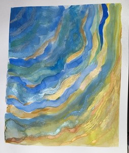Aerial Coastline, 3 Of 6, Watercolor,, Signed By Artist, COA.