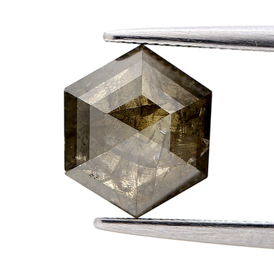 2.17cts Hexagon Form Brilliant Schliff Diamant Naturbraun Diamant 8.7x7.7mm