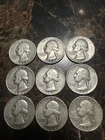 Washington Silver Quarters Lot 1954 - 9 Coins (H14)