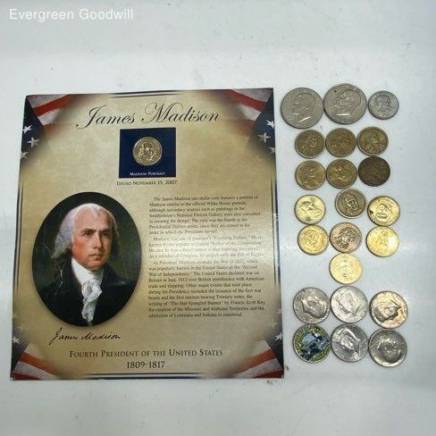 US One Dollar and Half Dollar Coins 20 Dollar Face Value
