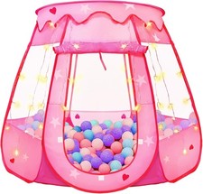 Pop Up Princess Tent with Star Light, Toys for 1 2 3 Year Old Girl Birthday Gift