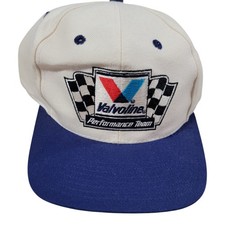 Vintage NASCAR Valvoline Performance Team Snapback Hat Adult OSFA Cap White