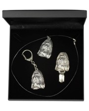 Shih Tzu - silver plated set with a dog in box, high quality, Art Dog USA
