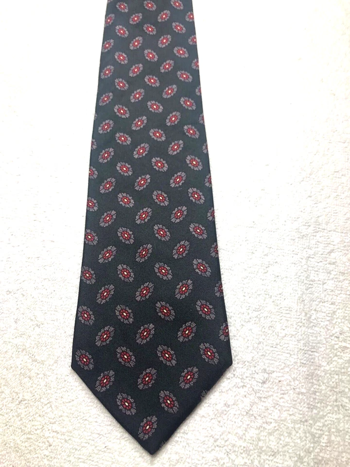 CORBATA HOMBRE BROOKS BROTHERS NEGRA CON ROJO GRIS BLANCO 4 X 58 Foto 2 de 4