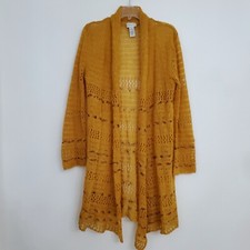 Soft Surroundings Long Open Weave Women's Cardigan Wool Blend Soft Fall Medium