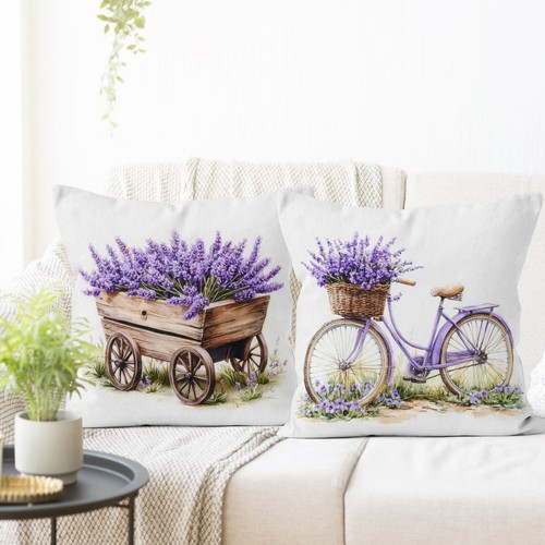 Funda de almohada floral lavanda púrpura mariposa 4 piezas funda de cojín sofá decoración del hogar - Imagen 2 de 6