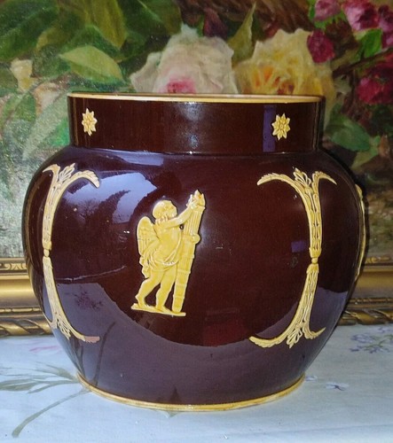 ANCIEN CACHE POT XIXE FAÏENCE