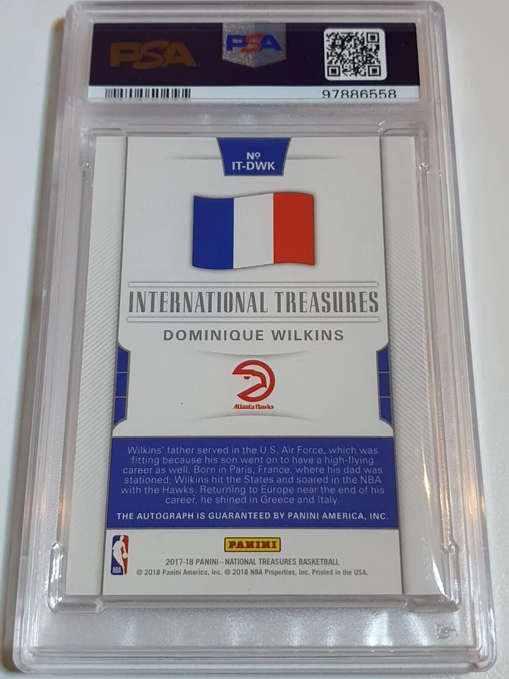 National Treasures Dominique Wilkins 2017 automático/25 autógrafo - PSA 9 (POP 1) Foto 4 de 4