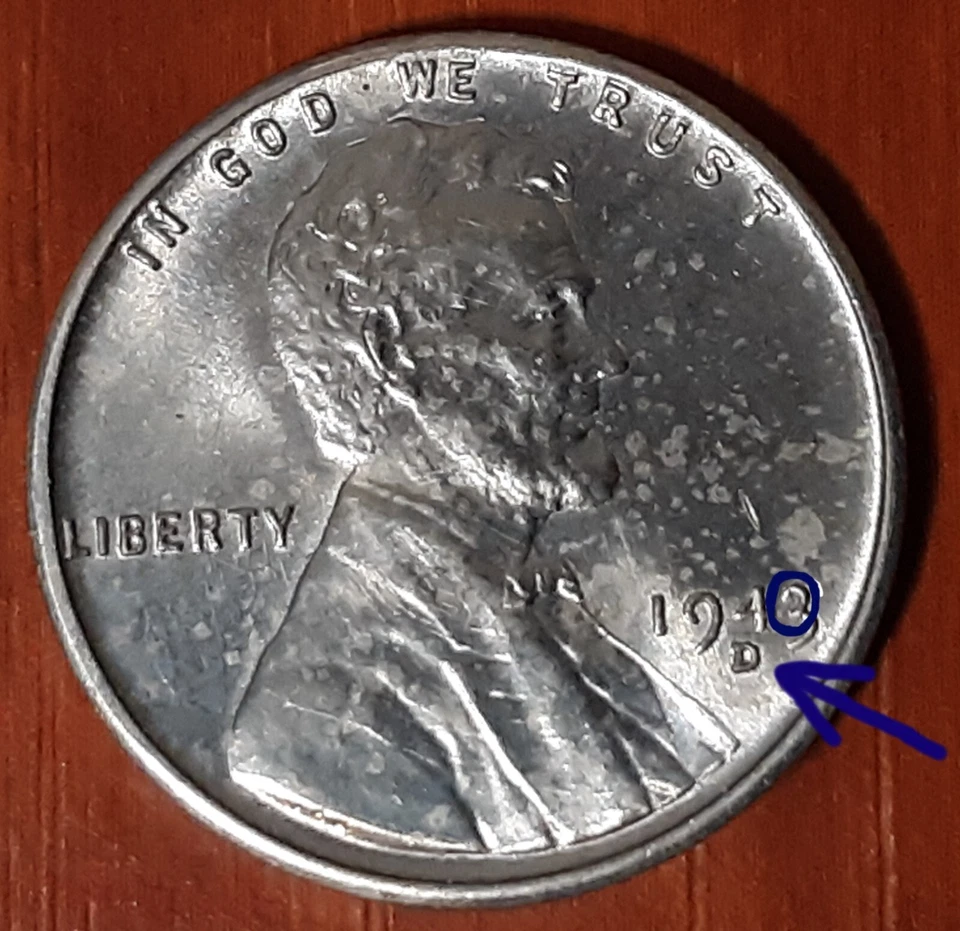 1943/2 D-D Lincoln 1C Unc Erros: Die Chips-Double Die-Off Center-Struck Through - Image 2 of 4