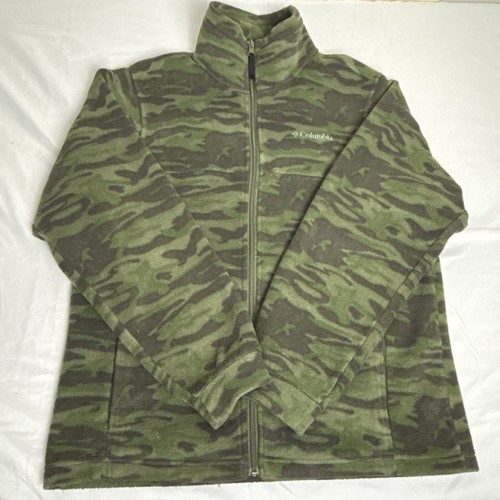 Boys Columbia Camouflage Camo Fleece Jacket Full Zip Youth Sz 14/16 - Picture 4 of 9