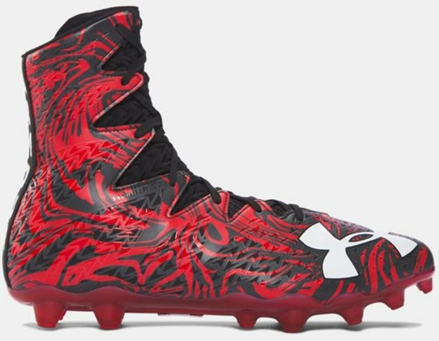 red and white under armour football cleats