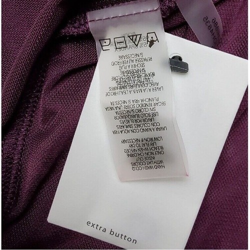 Calvin Klein Shirt Womens L Mesh Button-Up Top Sheer Long Sleeve Blouse Plum NWT - Picture 7 of 8