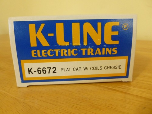 K-Line K-6672 Chessie Flar Car W/ Coils 0/027 Gauge - Picture 2 of 3