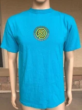 Vintage 90s Ocean Pacific Board Company T Shirt Size Medium OP Teal Blue