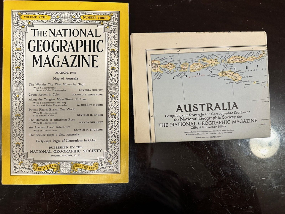 NATIONAL GEOGRAPHIC, MARCH 1947. INCLUDES MAP OF AUSTRALIA. VG+. | eBay