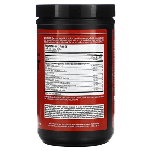 MuscleMeds Nitrotest Test Boosting Hardcore Pre-Workout 30 Servings 2 Flavors