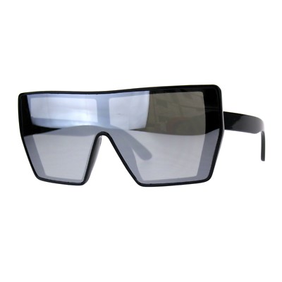 Extra Übergröße Modische Sonnenbrille Quadratisch Shield Rahmen Spiegel Linse