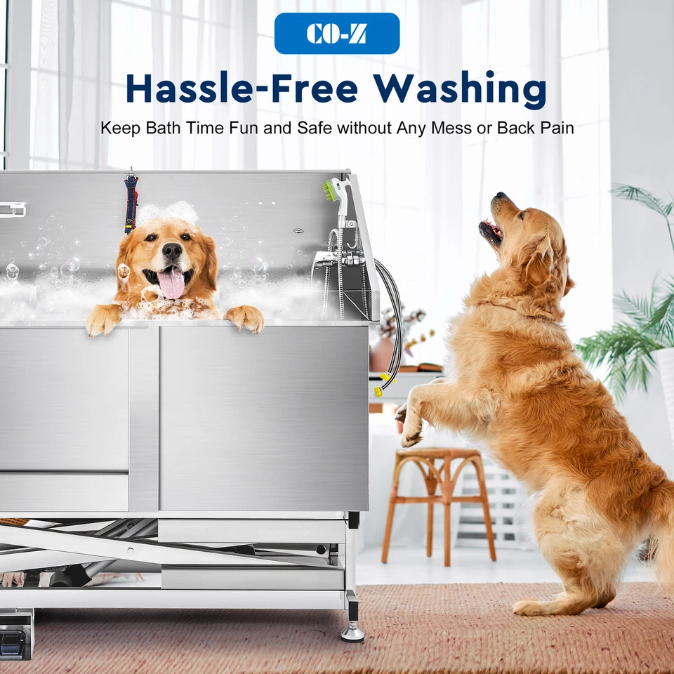 50" Pet Dog Grooming Bath Tub Electric Lift Station Professional Wash Shower - image 3 of 4