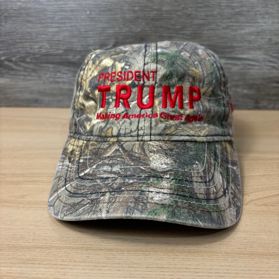 Gorra Trump Gorra Correa Trasera Marrón Camuflaje MAGA Presidente Exterior Foto 2 de 4
