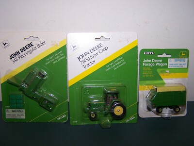 VINTAGE ERTL JOHN DEERE 1/64 TRACTOR & IMPLEMENT LOT 5646 5538 & 567