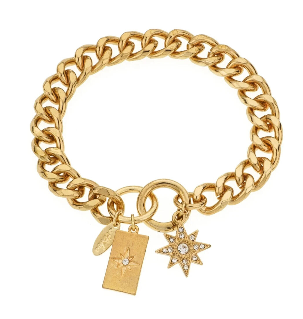 Ettika Starry Charms 18k Gold Plated Chain Link Bracelet 7  display picture 2