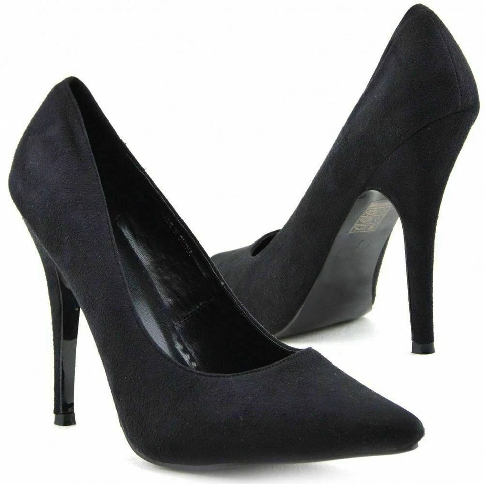 Women Pointed Pumps Ladies Party Clubbing Work Court Stiletto High Heel Shoes - Image 3 of 4