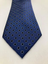 Ryan Seacrest Tie Distinction 100% Silk Men’s 57.5" x 3"  Blue Polka Dots