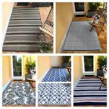 Outdoor Rug Runner Weatherproof For Balcony Terrace Garden Camping 120X180 NEW