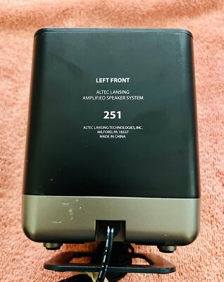 Altec Lansing. 251 Black Left Front Satellite Speaker. Wired Cable