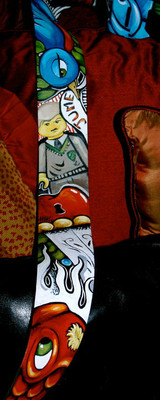 TATTOO Leather Guitar strap lego koi sparrow custom hand painted juxtapoz trend