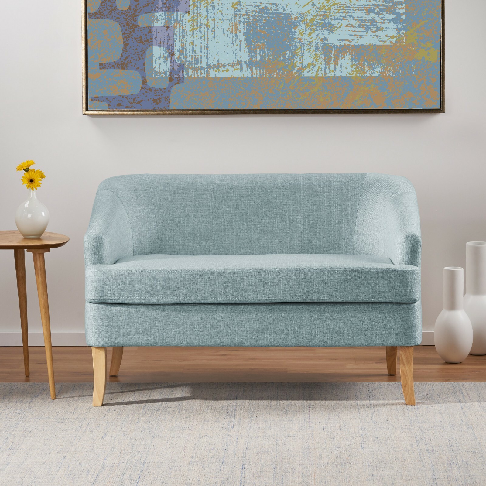 Shelby Mid Century Modern Fabric Loveseat For Sale Online