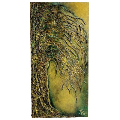 Original Painting Art Abstract Contemporary Haunted Beauty Tree 3D Signed 20x10''