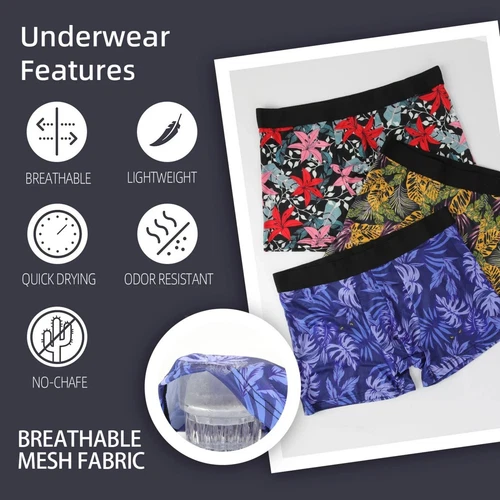 Herren 3er Pack Boxershorts Soft Unterwäsche Boxershorts Sport Trunks mit Fly Front - Bild 7 von 19