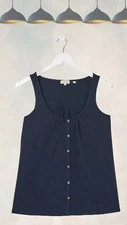 Ex Fat face Women’s Sleeveless Flora Vine Floral Vest in Navy Blue