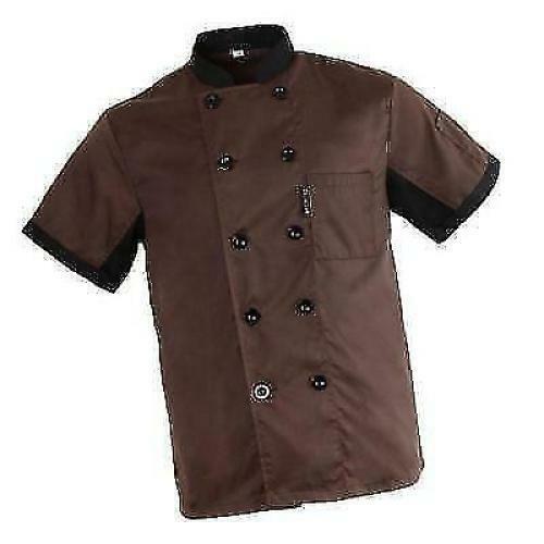 Unisex Chef Jacket Coat Restaurant Hotel Work Uniform Short Mesh Sleeves - Picture 16 of 25