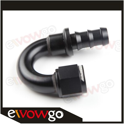 US SHIP 180 Degree 10AN AN-10 Push-on Hose End Fuel Line Fitting Adapter Black