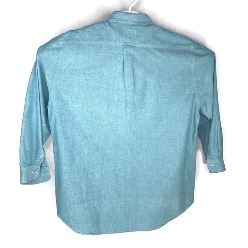 George Men Large 42-44 Blue Soft Casual Button Up Shirt Long Sleeve - Picture 3 of 11