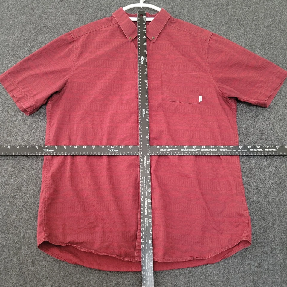 Nixon Shirt Mens Large Red Button Down Short Sleeve Tribal Pattern Nickel Style - Image 4 of 4