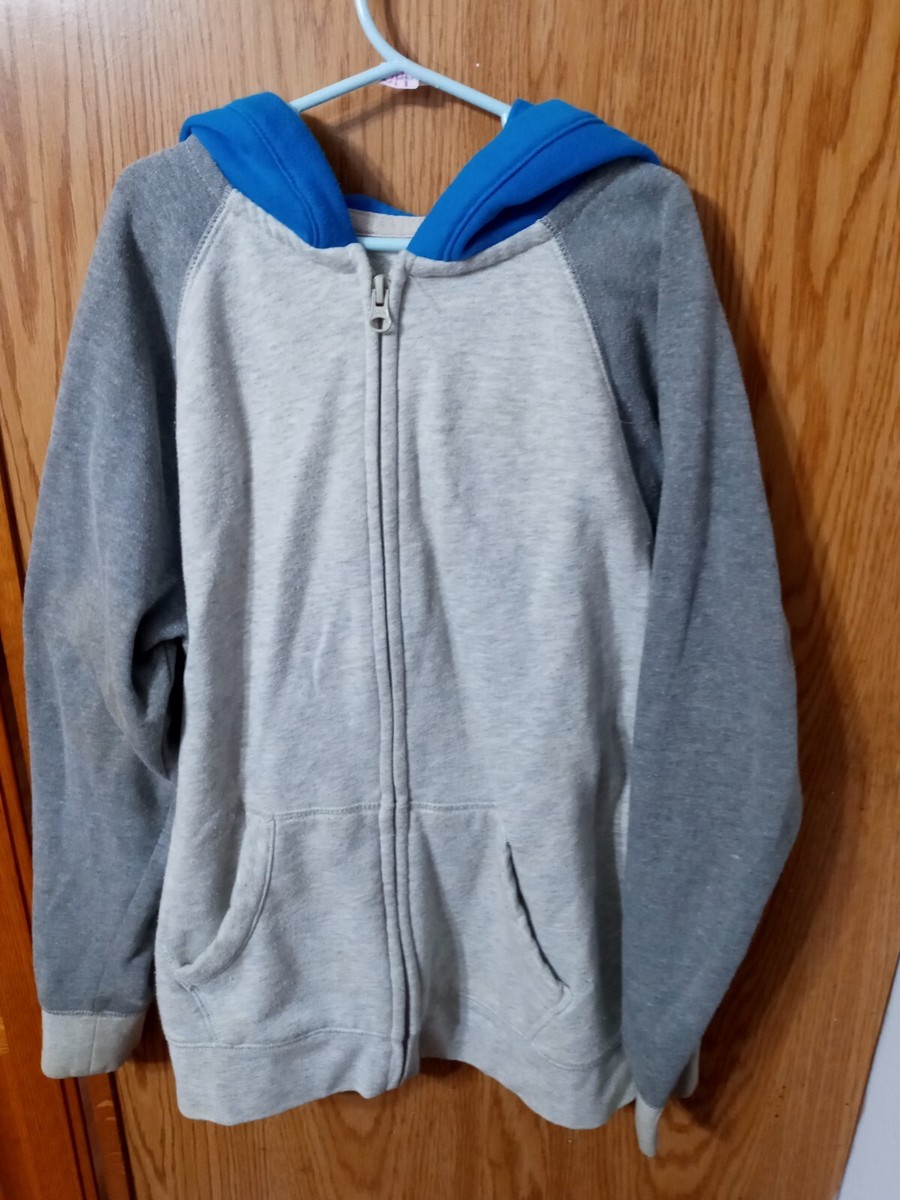 old navy L(10/12) Gray & Blue Full Zip Hooded Sweatshirt #44C | eBay