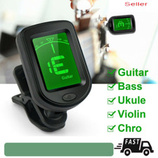 1 Chromatic Acoustic Ukulele Violin Banjo Electric Guitar Bass LCD On Clip Tuner