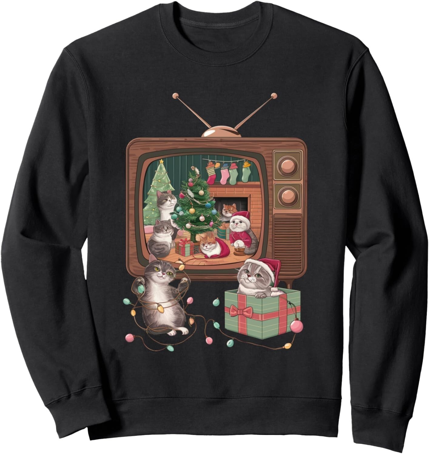 Christmas Cats Christmas Tree Socks Bulbs Christmas Gifts Sweatshirt