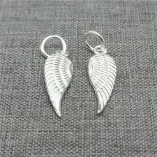 6pcs of 925 Sterling Silver Angel Wing Charm for Bracelet Necklace