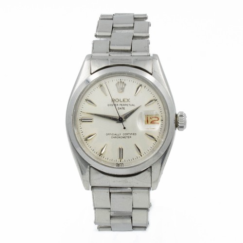 Genuine Rolex Date 26mm Gray Tapestry w/ stick markers 6916 69160
