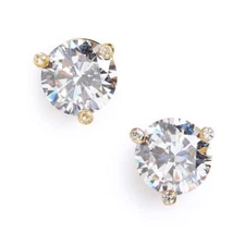 NWT KATE SPADE RISE AND SHINE SMALL ROUND STUD EARRINGS $38 CLEAR GOLD