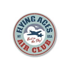 Flying Aces Air Club Airplane Sign, Hangar Aluminum Sign
